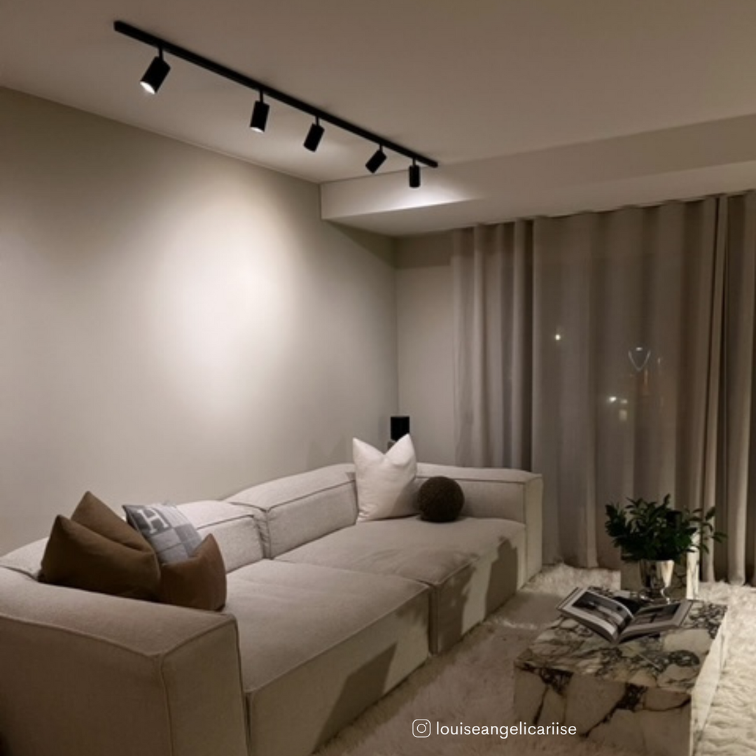 Designline Tube komplett 1.9 meter spotskinne med 5 spotter GU10 - Svart-Spotskinner 230V-Antidark-Svart-2-311-01-2+3-311-00-2+3-311-20-2+4-311-01-2+5-Lightup.no