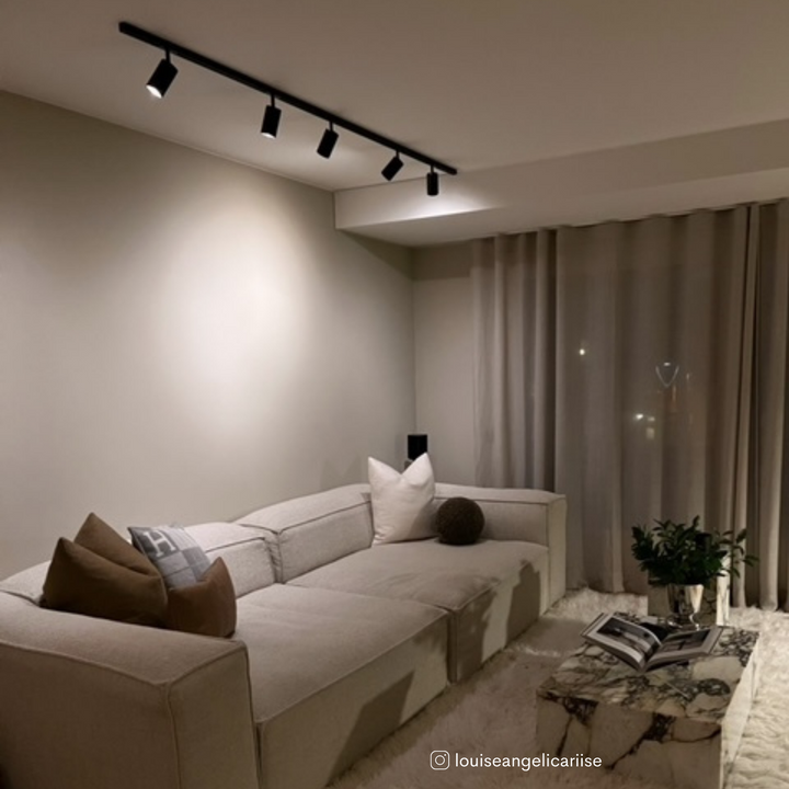 Designline Tube komplett 1.9 meter spotskinne med 5 spotter GU10 - Svart-Spotskinner 230V-Antidark-Svart-2-311-01-2+3-311-00-2+3-311-20-2+4-311-01-2+5-Lightup.no