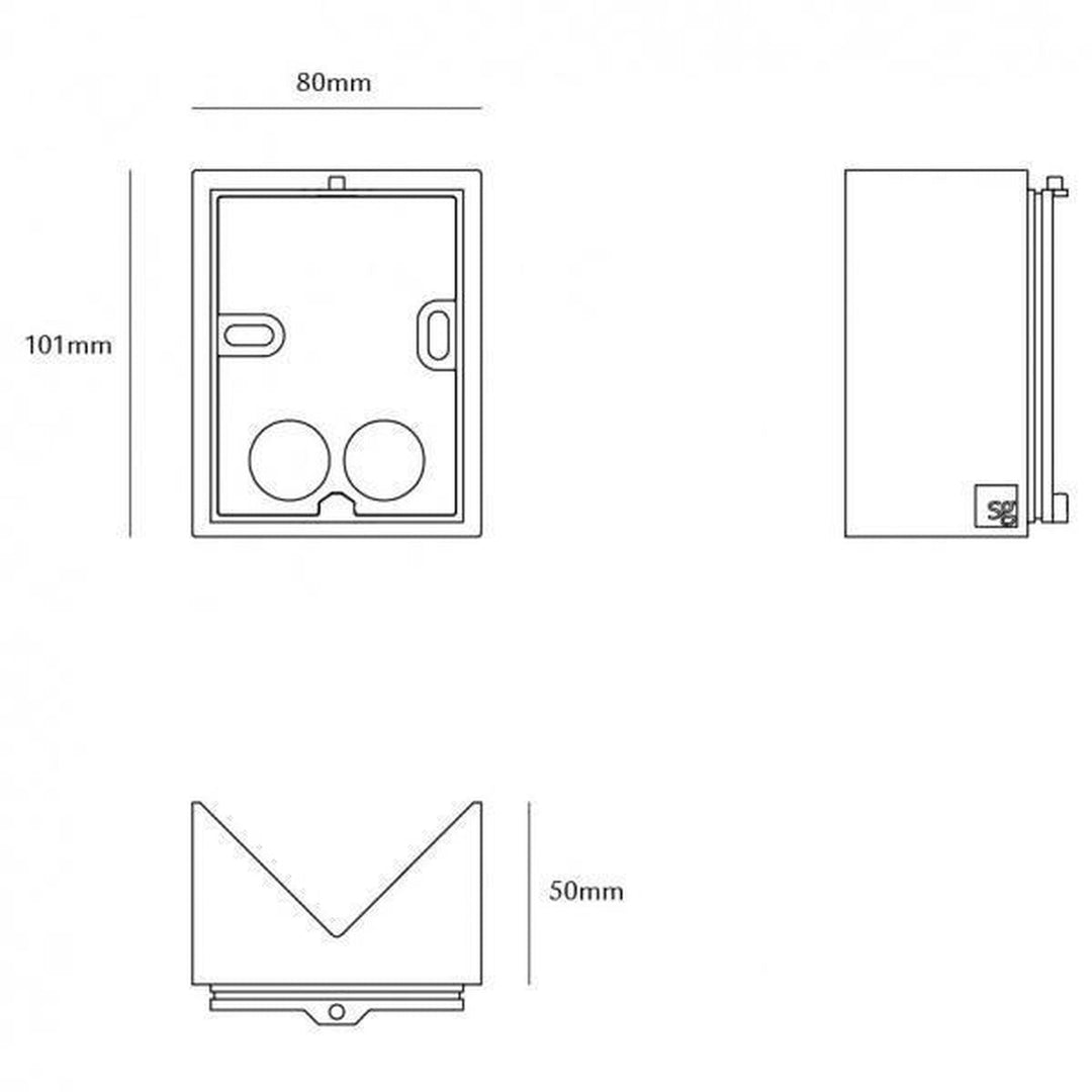 Echo hjørnebeslag-Utebelysning vegg opp og ned-Sg Armaturen As-Hvit-3101409-Lightup.no