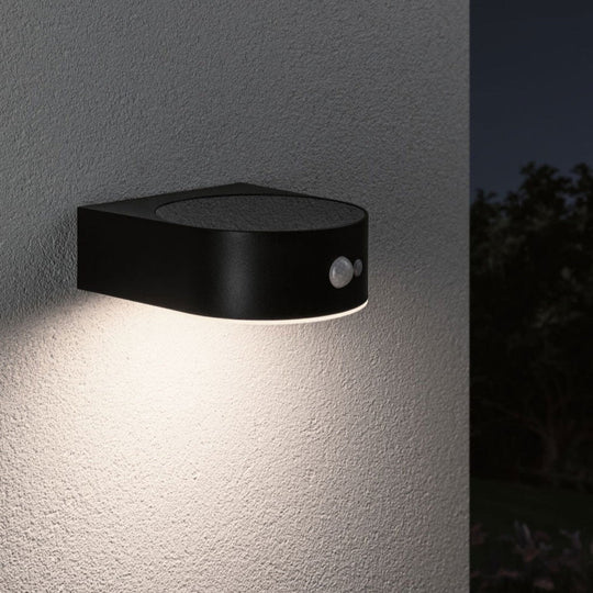 Eileen vegglampe utendørs 5,5W 3000 Kelvin m/bevegelses sensor - Solcelle-Utebelysning vegg opp og ned-Paulmann-Svart-Pl-94570-Lightup.no