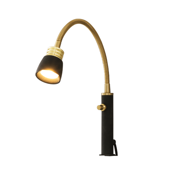 Eketorp vegglampe 1 lys-Vegglamper-Aneta Lighting-Svart / Messing-10915-15-Lightup.no