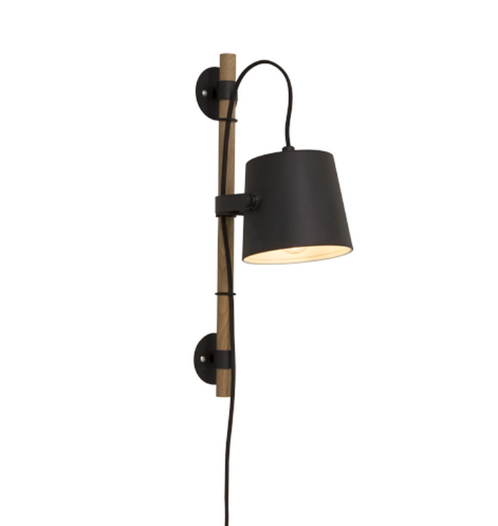 Espresso vegglampe - Svart/tre-Vegglamper-Aneta Lighting-Svart-10953-15-Lightup.no