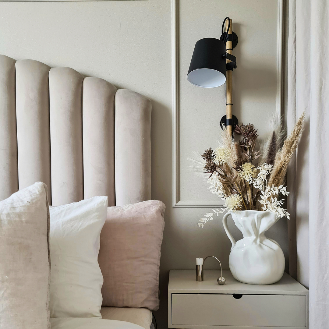 Espresso vegglampe - Svart/tre-Vegglamper-Aneta Lighting-Svart-10953-15-Lightup.no