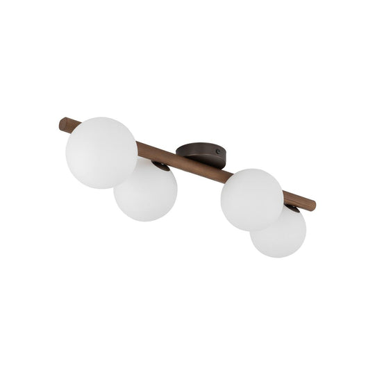 Estera wood taklampe 4-lys-Taklamper-TK Lighting-Valnøtt / Opal-TK-10270-Lightup.no