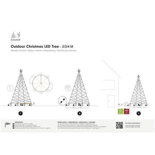 Fairybell 2 meter belysning med stang 300 LED IP44 utendørs-Julebelysning juletrelys ute-Fairybell-Svart-FANL-200-300-02-EU-Lightup.no