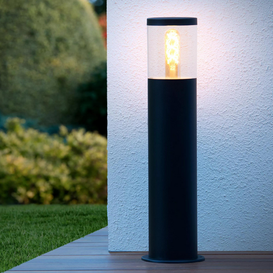 Fedor pullert utendørs 49 cm IP44 E27-Utebelysning pullert-Lucide-Svart-LC14899/50/30-Lightup.no