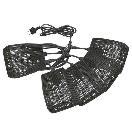 Flex Out Lysslynge, inkludert 18 cm Saigon lampeskjerm i sort kunstrotting-Utebelysning Lysslynge-Pr home of Scandinavia Ab-Svart-Pre__1215703-7018-Lightup.no