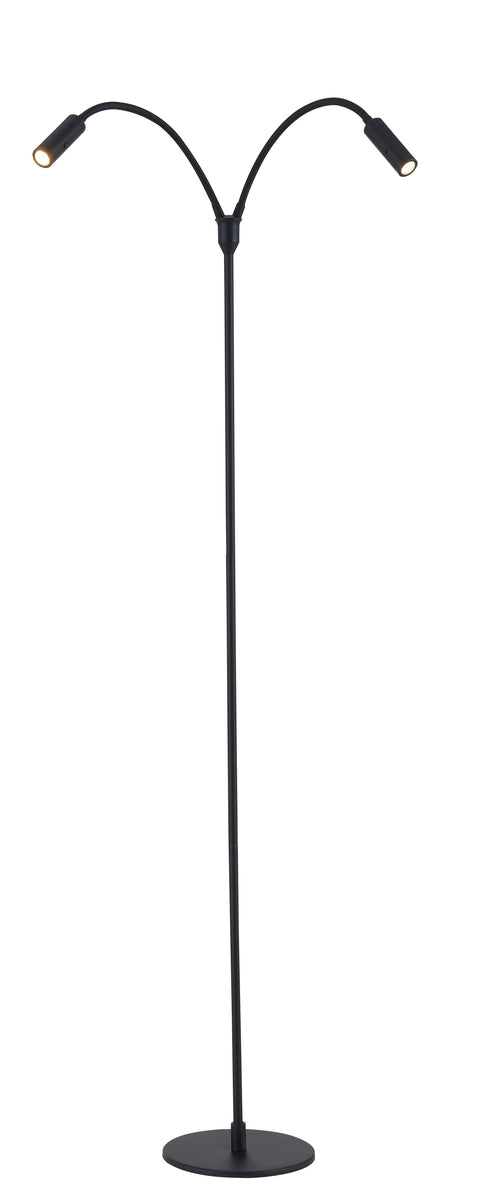 Flexi K2 gulvlampe 2x3W Dimbar - Svart-Gulvlamper-NorDesign-Svart-372588205-Lightup.no