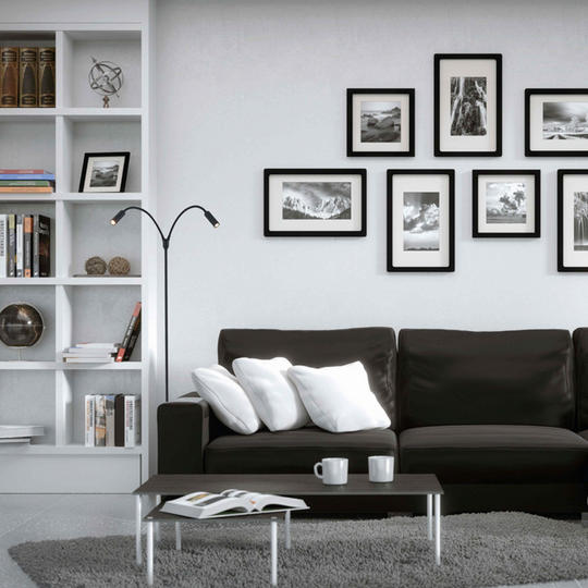 Flexi K2 gulvlampe 2x3W Dimbar - Svart-Gulvlamper-NorDesign-Svart-372588205-Lightup.no