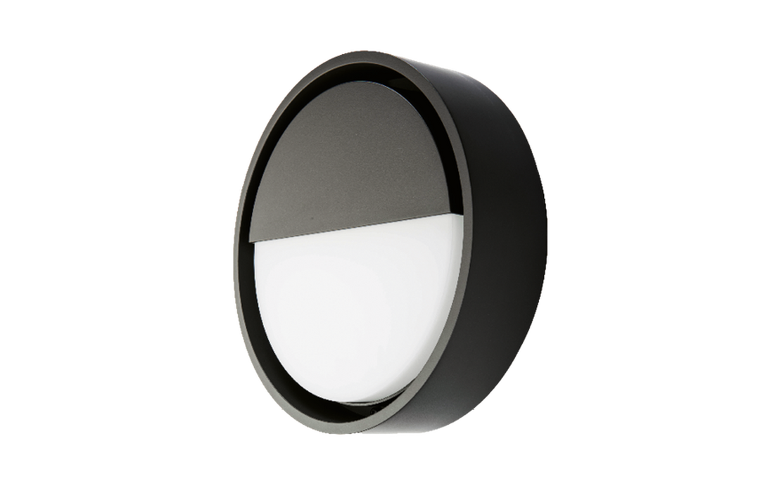 Frame round vegglampe 7W 3000 Kelvin IP66 Dimbar-Utebelysning vegg veggskjold-Sg Armaturen As-Svart-3101192-Lightup.no