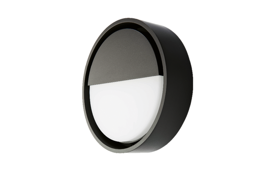 Frame round vegglampe 7W 3000 Kelvin IP66 Dimbar-Utebelysning vegg veggskjold-Sg Armaturen As-Svart-3101192-Lightup.no