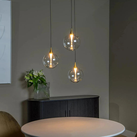 Gisela takpendel 36 cm 3 x 4,3W 2700 Kelvin - Dimbar-Takpendler-Lucide-Klar-LC13494/11/60-Lightup.no