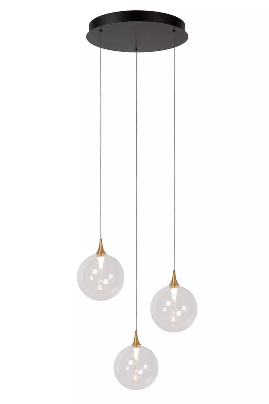Gisela takpendel 36 cm 3 x 4,3W 2700 Kelvin - Dimbar-Takpendler-Lucide-Klar-LC13494/11/60-Lightup.no