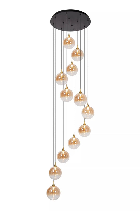 Gisela takpendel 61 cm 12 x 3,5W 2700 Kelvin - Dimbar-Takpendler-Lucide-Amber-LC13494/44/62-Lightup.no