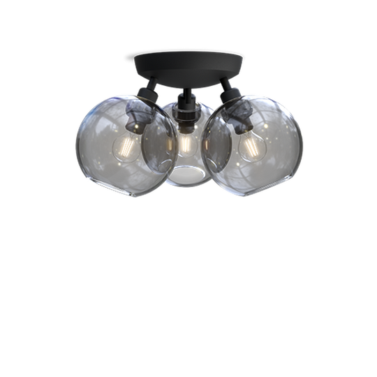 Gloria taklampe 3 lys E14-Taklamper-Belid-Svart / Røyk-20108673-Lightup.no