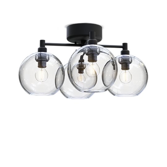 Gloria taklampe 4 lys E14-Taklamper-Belid-Svart / Klart-20098618-Lightup.no