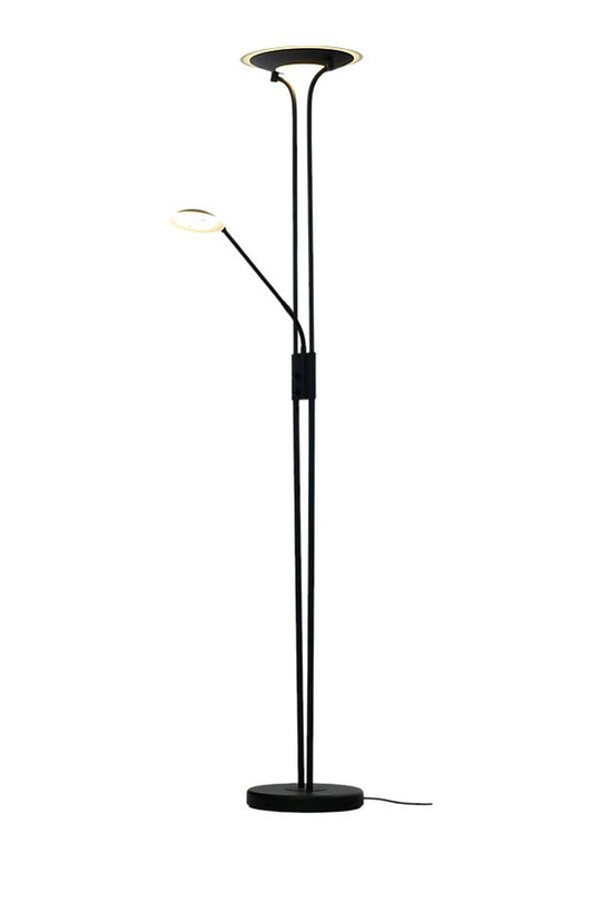 Granada gulvlampe med lese lampe og uplight - Dimbar-Gulvlamper-Aneta Lighting-Svart-29088-15-Lightup.no