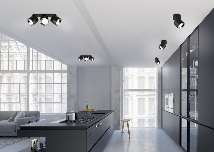 Guayana tak/vegg spot 1-lys GU10 - Kan felles inn-Taklamper-Trio Lighting-Svart-trl__651000132-Lightup.no