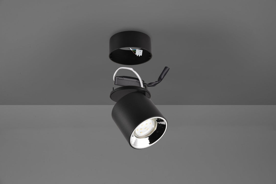 Guayana tak/vegg spot 1-lys GU10 - Kan felles inn-Taklamper-Trio Lighting-Svart-trl__651000132-Lightup.no