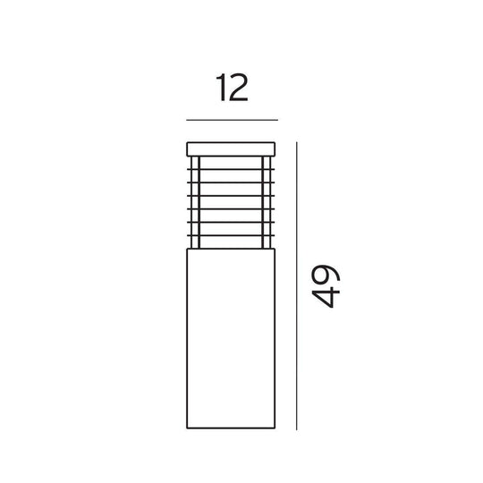 Halmstad pullert - 49cm-Utebelysning pullert-Norlys-Ubehandlet-3120044-Lightup.no