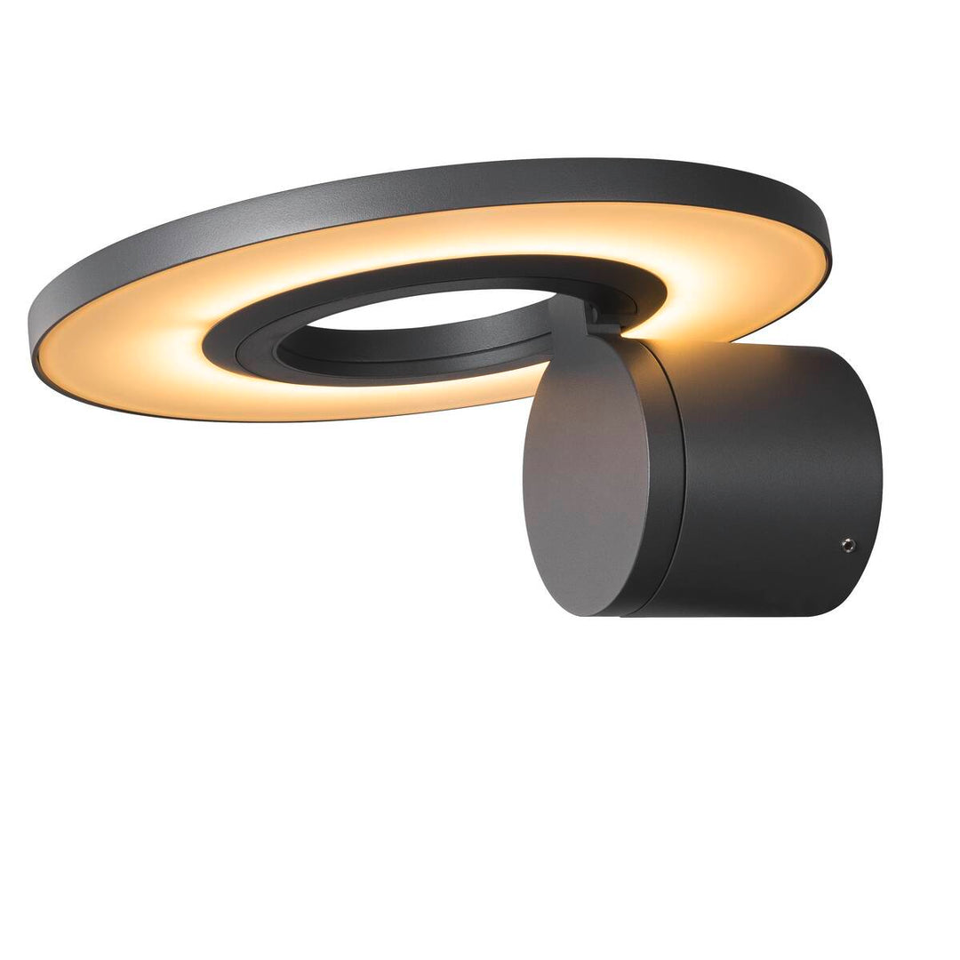 I-ring vegglampe utendørs 9,2W 3000 Kelvin IP65-Utebelysning vegg opp og ned-Slv-Antrasitt-slv-1007236-Lightup.no
