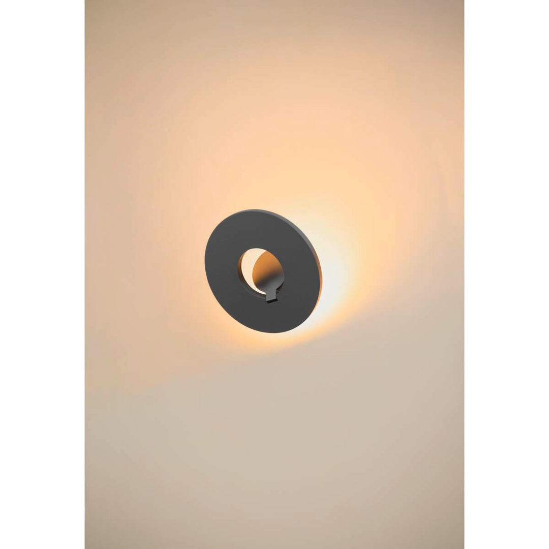 I-ring vegglampe utendørs 9,2W 3000 Kelvin IP65-Utebelysning vegg opp og ned-Slv-Antrasitt-slv-1007236-Lightup.no