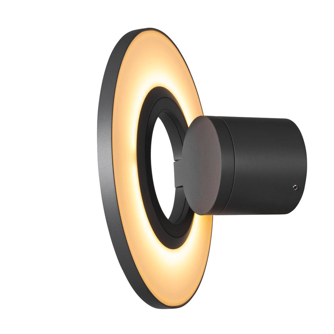 I-ring vegglampe utendørs 9,2W 3000 Kelvin IP65-Utebelysning vegg opp og ned-Slv-Antrasitt-slv-1007236-Lightup.no