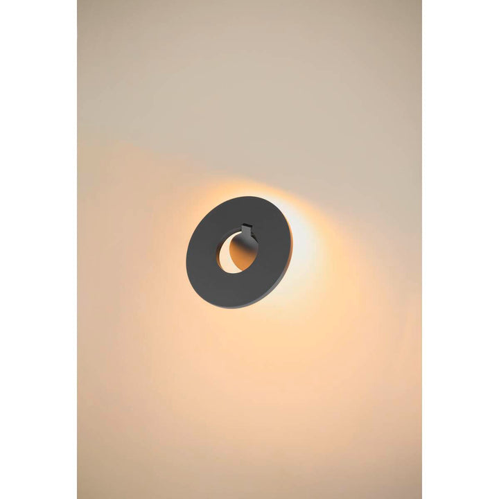 I-ring vegglampe utendørs 9,2W 3000 Kelvin IP65-Utebelysning vegg opp og ned-Slv-Antrasitt-slv-1007236-Lightup.no