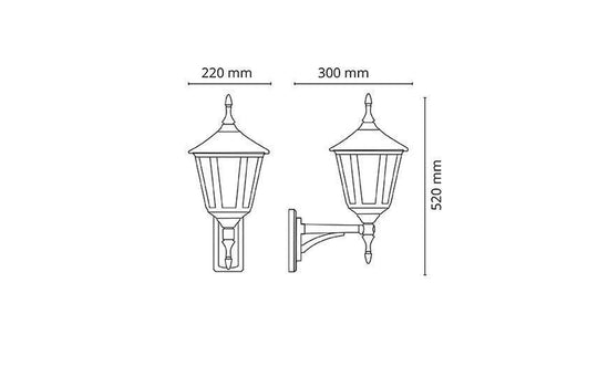 Ibiza vegglampe utendørs E27-Utebelysning vegg klassisk-Sg Armaturen As-Svart-3100322-Lightup.no