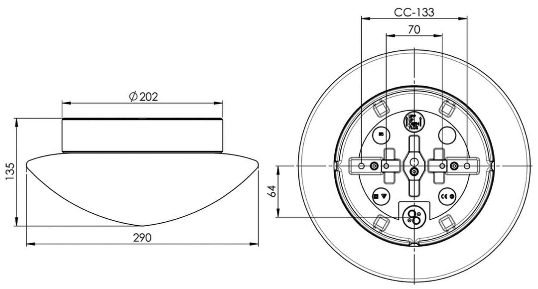 Ifø Contrast Solhem taklampe IP44-Taklamper-Ifø Electric-Hvit-8043-500-10-Lightup.no