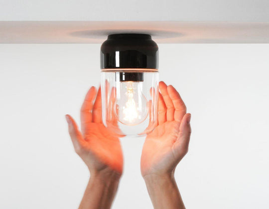 Ifø Ohm 100 / 170 tak/vegg IP44-Taklamper-Ifø Electric-Hvit / Klart glass-8341-510-10-Lightup.no