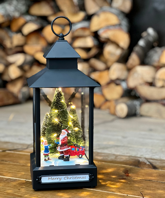 Julenisse lykt - inne og ute lykt-Julebelysning dekor og pynt ute-Konstsmide-Svart-4343-000-Lightup.no