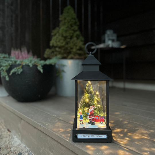 Julenisse lykt - inne og ute lykt-Julebelysning dekor og pynt ute-Konstsmide-Svart-4343-000-Lightup.no