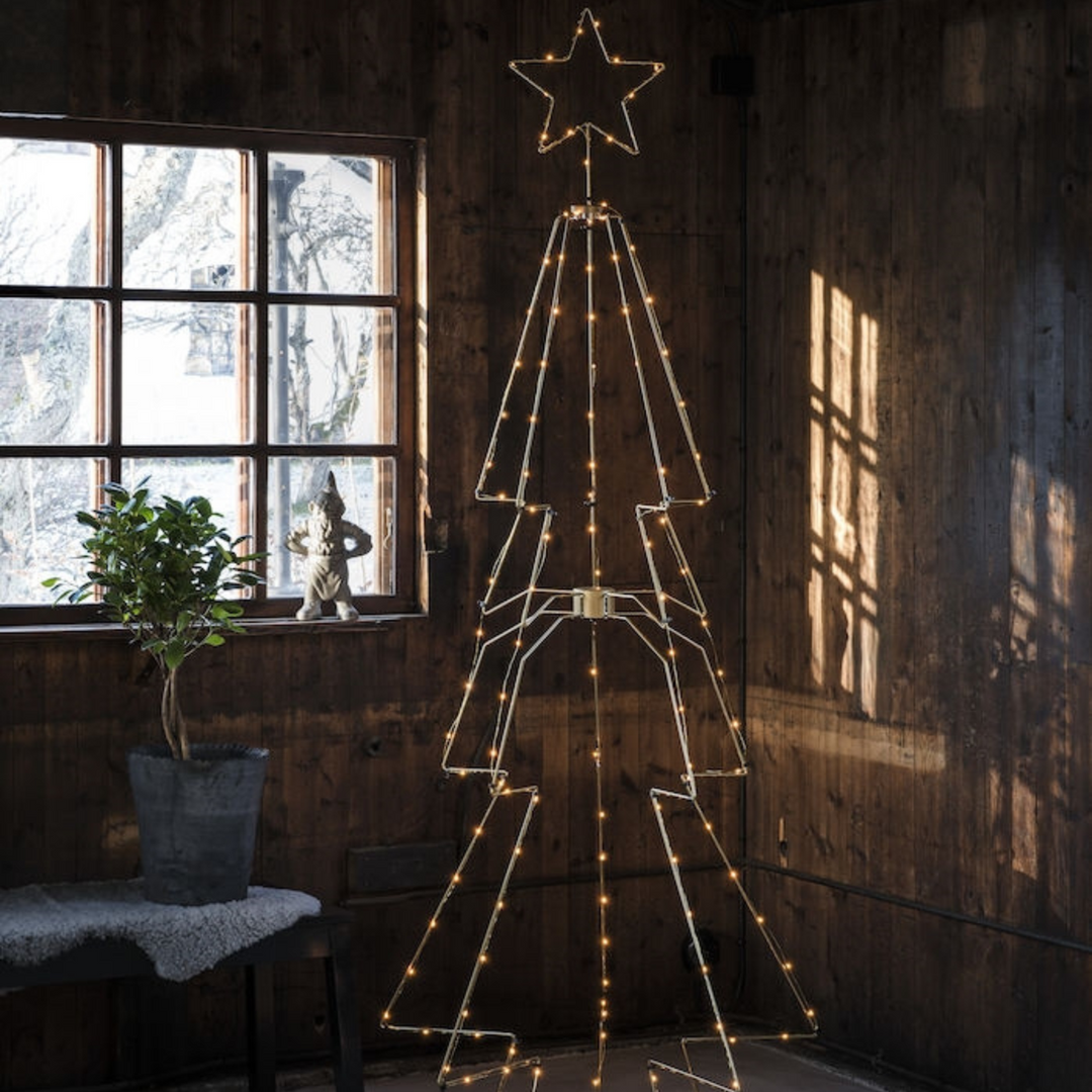 Juletre metall 210cm led - Hvit-Julebelysning kunstig juletre-Konstsmide-Hvit-3947-283-Lightup.no