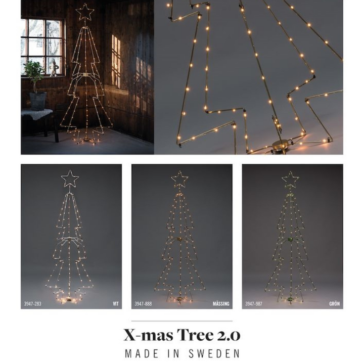 Juletre metall 210cm led - Hvit-Julebelysning kunstig juletre-Konstsmide-Hvit-3947-283-Lightup.no