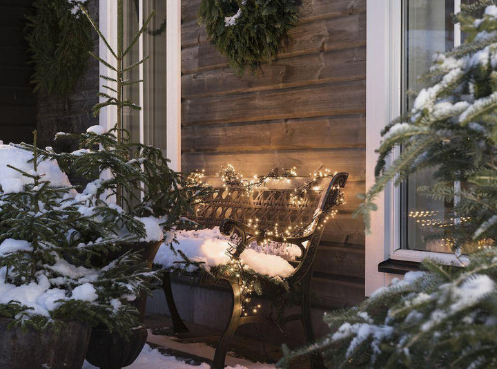 Juletrelys 8,5m - Cluster 1152 multifunksjon Led IP44 - Amber-Julebelysning juletrelys ute-Konstsmide-Amber-3864-800-Lightup.no