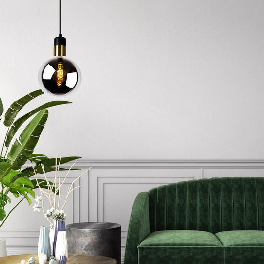 Julius takpendel 20 cm - Røykfarget glass-Takpendler-Lucide-Røyk-LC34438/20/65-Lightup.no