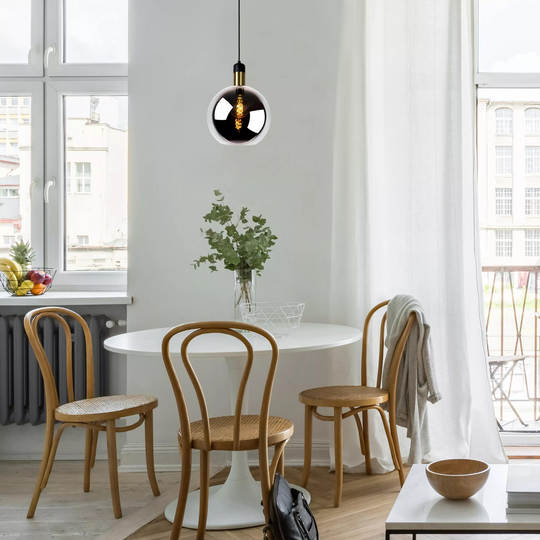 Julius takpendel 28 cm - Røykfarget glass-Takpendler-Lucide-Røyk-LC34438/28/65-Lightup.no