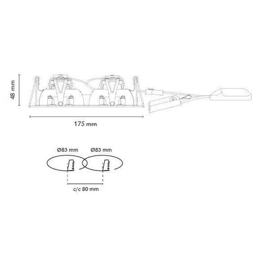 Junistar 2x6W dimtowarm-Downlight lavtbyggende-Sg Armaturen As-Svart-3202534-Lightup.no
