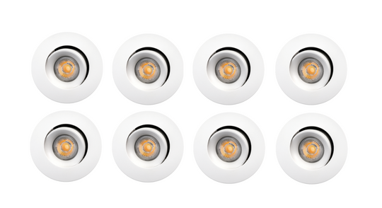Junistar Bio 8 pack 5W LED 3000K RA90 Isosafe IP44-Downlight lavtbyggende-Sg Armaturen As-Hvit-3231295*-Lightup.no