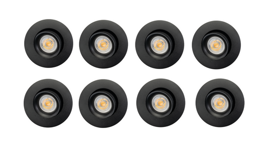 Junistar Bio 8 pack 5W LED 3000K RA90 Isosafe IP44-Downlight lavtbyggende-Sg Armaturen As-Svart-3231298*-Lightup.no