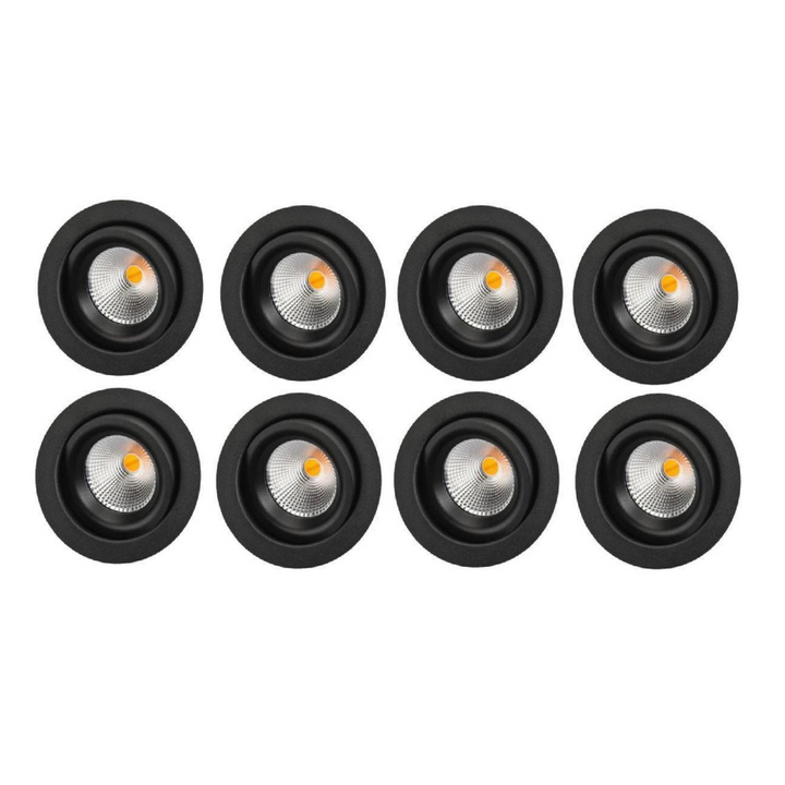 Junistar Eco IsoSafe 8 pack 6W LED 2000-2800K dimtowarm-Downlight lavtbyggende-Sg Armaturen As-Svart-3201880*-Lightup.no