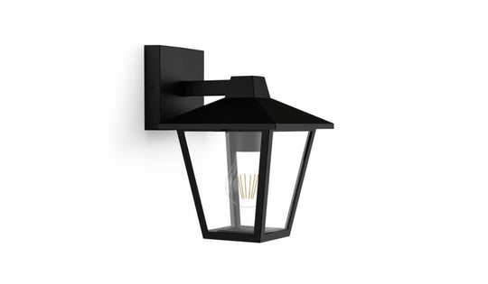 Kinno vegglampe ned utendørs IP44 E27-Utebelysning vegg klassisk-Philips-Svart-929004141201-Lightup.no