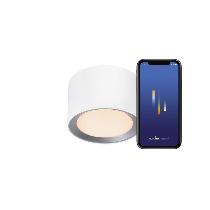 Landon Smart taklampe 2700-6500 Kelvin 8W IP44-Taklamper-Nordlux-Hvit-2110840101-Lightup.no