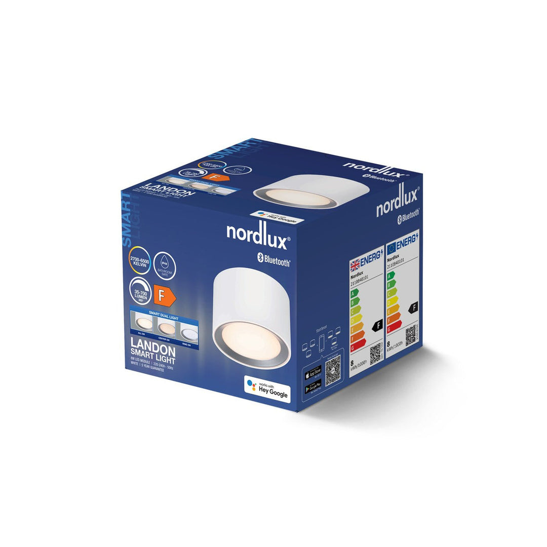 Landon Smart taklampe 2700-6500 Kelvin 8W IP44-Taklamper-Nordlux-Svart-2110840103-Lightup.no