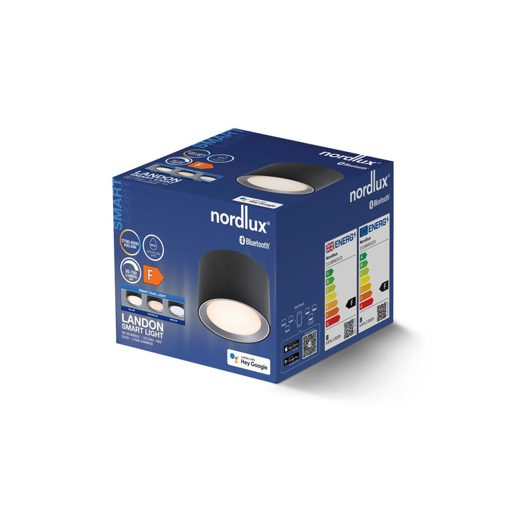 Landon Smart taklampe 2700-6500 Kelvin 8W IP44-Taklamper-Nordlux-Svart-2110840103-Lightup.no