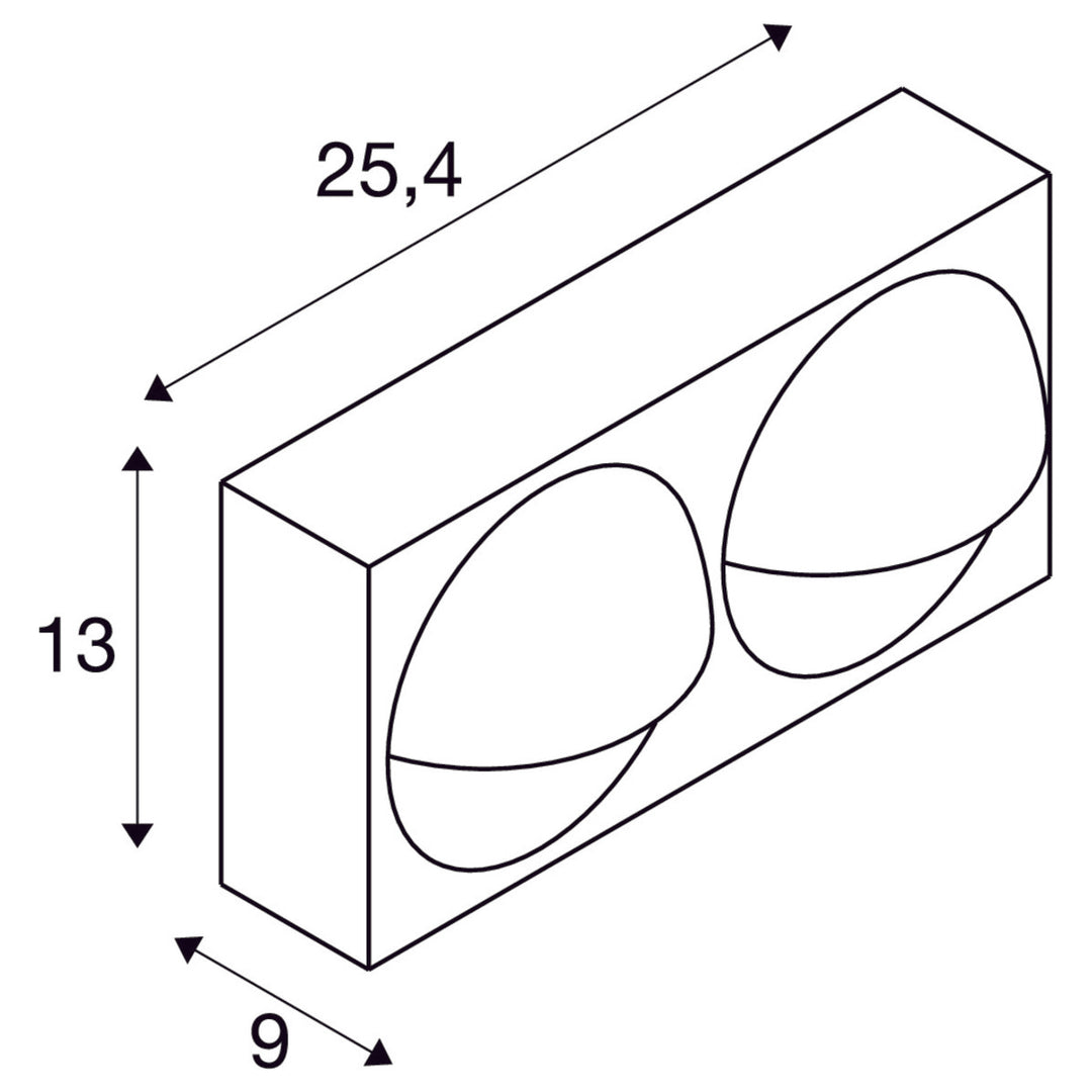 Lid dobbel vegglampe utendørs 29W 2700/3000 Kelvin IP65 - Dimbar-Utebelysning vegg opp og ned-Slv-Antrasitt-slv-1007668-Lightup.no
