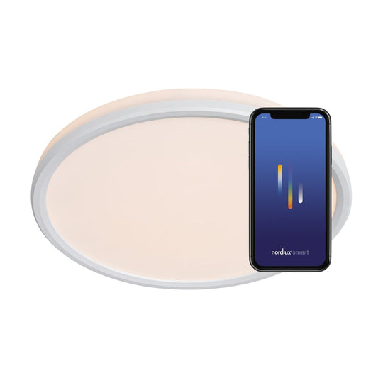 Liva Smart Colour taklampe 36 cm 2700-6500 Kelvin 21W IP54-Taklamper-Nordlux-Hvit-2110826101-Lightup.no