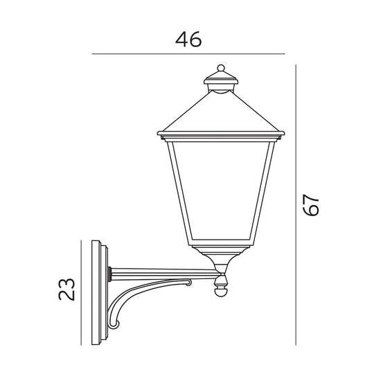 London 4116 Big vegglampe utendørs IP54 11,5W 3000K-Utebelysning vegg klassisk-Norlys-Svart-3104106-Lightup.no
