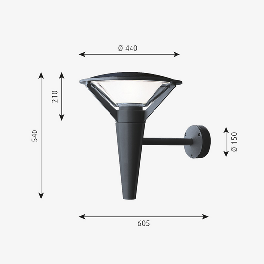 Louis Poulsen Kipp utendørs vegglampe-Utebelysning vegg klassisk-Louis Poulsen-Grafitt-LP__5743400771-Lightup.no